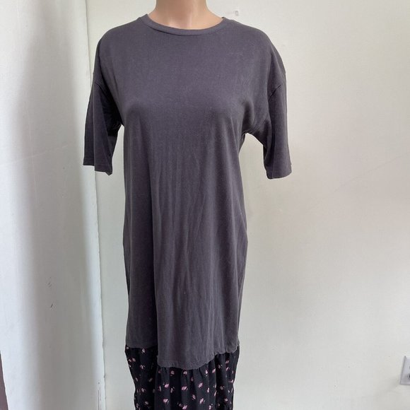 NWT ASOS Distressed T-Shirt Maxi Dress Womens sz 6 Cotton Knit Floral Stretch - Picture 4 of 12
